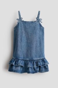 Bow-detail Denim Dress