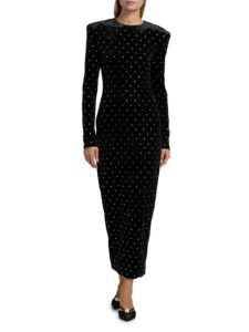 Cosma Rhinestone-embellished Velvet Maxi Dress