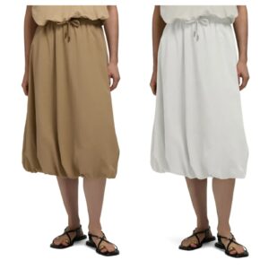 Bubble Hem Midi Skirt