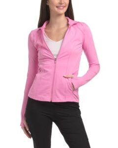 Mock Neck Yoga Jacket with Zip Pockets