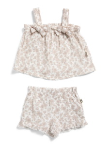 Newborn Girls Floral Gauze Top and Shorts Set 0-9m