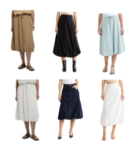 Bubble Hem Midi Skirt