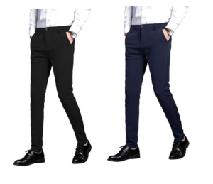 En's Stretch Dress Pants Slim Fit Skinny Suit Pants