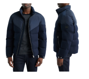 Clanello 1 Mixed Media Puffer Jacket Size 44