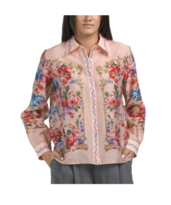 Floral Button Front Shirt