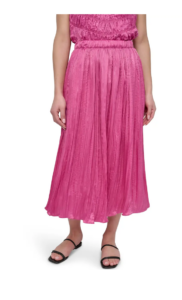 Crushed Pleated Midi Skirt