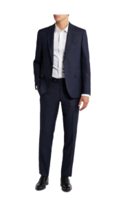 Esprit Contemporary Fit Navy Deco Check Wool Suit