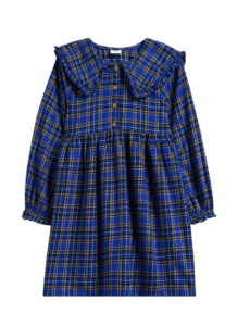 Kids' Check Collared Cotton Dress