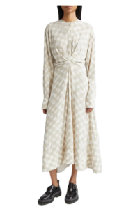 Keria Long Sleeve Crepe Midi Dress