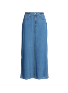 Denim Mesh Maxi Skirt
