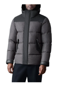 Riley Down Jacket with Genuine Shearling Hooded Bib Size 42