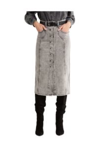 Vandy Button Front Denim Skirt