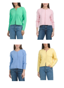 Button Front Cardigan with Tonal Buttons