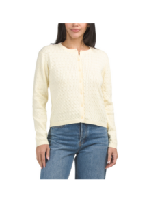 Cable Knit Button Front Sweater