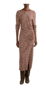 Jelina Ruched Long Sleeve Maxi Dress