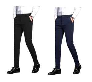 Men's Stretch Dress Pants Slim Fit Skinny Suit Pants