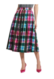 Stretch Cotton Sateen Midi Skirt