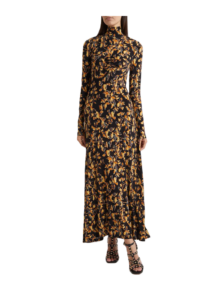 Koa Allover Print Long Sleeve Jersey Dress
