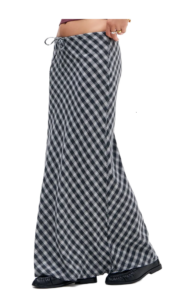 Plaid Cotton Maxi Skirt