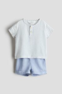 2-piece Henley Shirt and Shorts Set