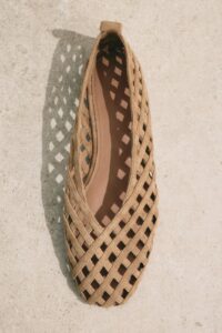 Braided-look Leather Flats