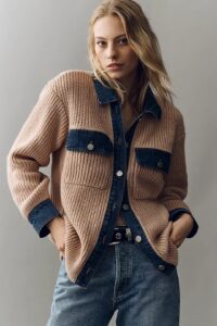 Blanknyc Playing the Field Denim Knit Jacket