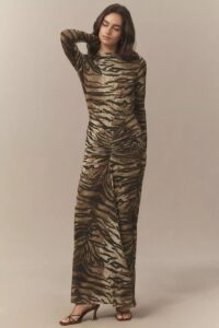 Ronny Kobo Scorpio Mock-neck Ruched Jersey Maxi Dress