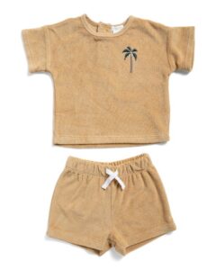 Infant Boys 2pc Palm Tree Terry Top and Shorts Set