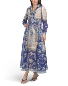 Printed Shirt Maxi Dress