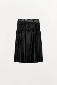 Combination Pleated Midi Skirt