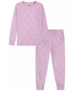 Girls' Toddler 2t-4t Long-sleeve T-shirt and Pants, 2-piece Pajama Set