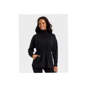 Women's Airy Sleek Long Full Zip Jacket - All in Motion™ Black Xl