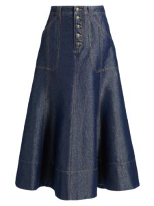 Benji Denim A-line Midi-skirt
