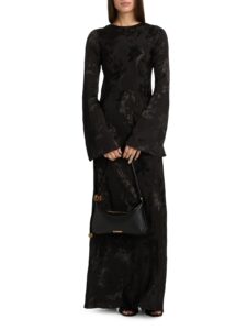 Aura Jacquard Back-tie Maxi Dress