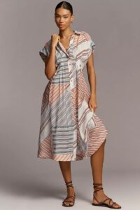 Maeve Sleeveless Printed Midi Shirt Dress