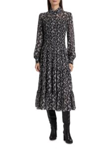 Floral Smocked Midi-shirtdress