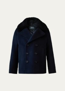 Kid's Camden Peacot W/ Removable Sheep Shearling Collar, Size 2-6