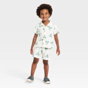 Grayson Mini Toddler Boys' Tennis Matching T-shirt and Shorts Set - Off-white 12m