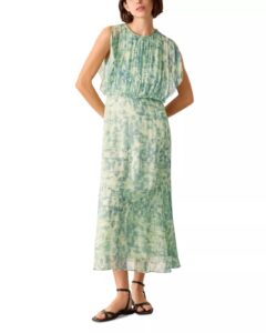 Dashes Brush Marks Midi Dress