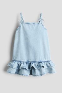 Bow-detail Denim Dress