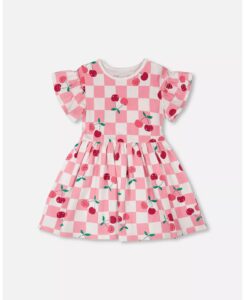 Toddler Girls Cotton Jersey Dress Printed Cherries