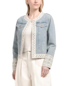 Denim Jacket with Trim Detail