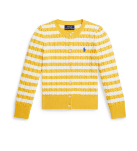 Kids' Stripe Cable Stitch Cardigan