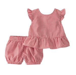 Baby Girls' Organic 2pc Gingham Ruffle Woven Set