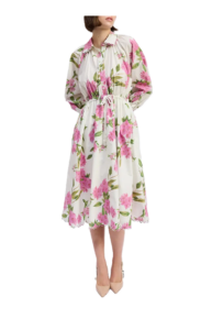 Esther Long Sleeve Floral Midi Shirtdress