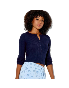 Women's Crewneck Baby Cable Cardigan