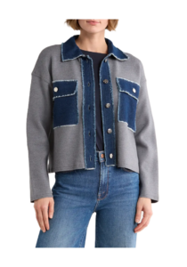 Mixed Media Denim Sweater