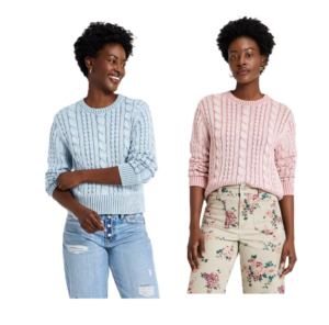 Cable Crewneck Pullover Sweater