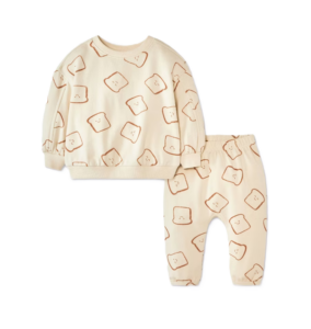2pc Toast Graphic Modal French Terry Sweatshirt and Pants Set 3-24m