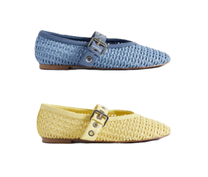 Leonard Woven Detailing Mary Jane Ballet Flats